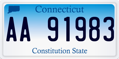 CT license plate AA91983