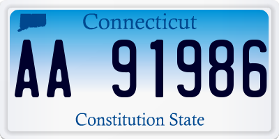 CT license plate AA91986