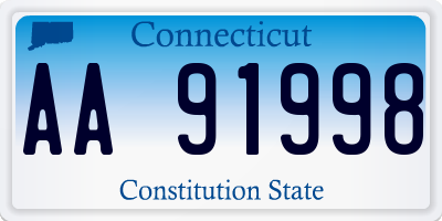 CT license plate AA91998