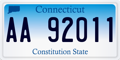 CT license plate AA92011