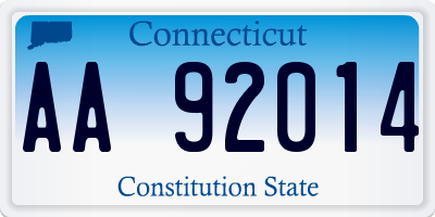 CT license plate AA92014