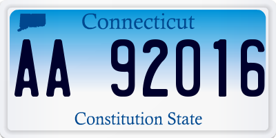 CT license plate AA92016