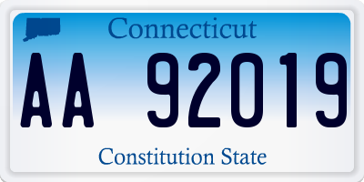 CT license plate AA92019