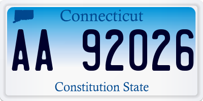 CT license plate AA92026