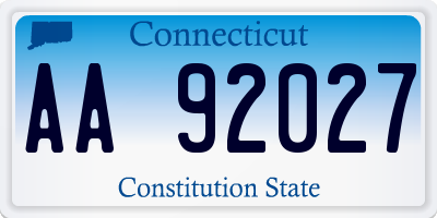 CT license plate AA92027