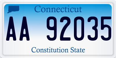 CT license plate AA92035