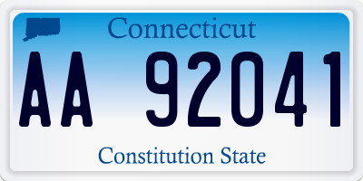 CT license plate AA92041
