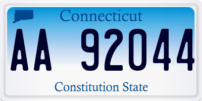 CT license plate AA92044
