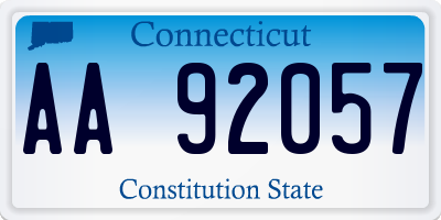 CT license plate AA92057