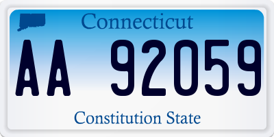 CT license plate AA92059