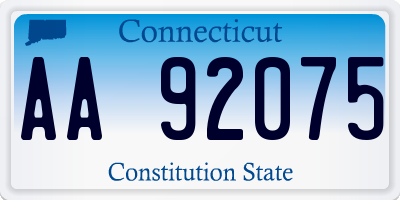 CT license plate AA92075