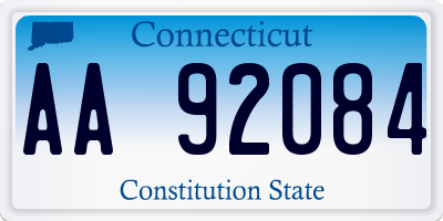 CT license plate AA92084
