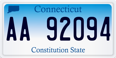 CT license plate AA92094