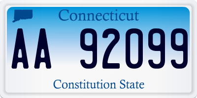 CT license plate AA92099