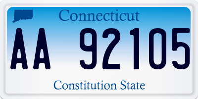 CT license plate AA92105