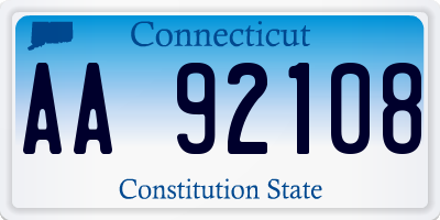 CT license plate AA92108