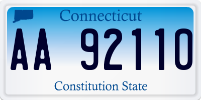 CT license plate AA92110