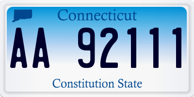 CT license plate AA92111