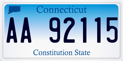 CT license plate AA92115