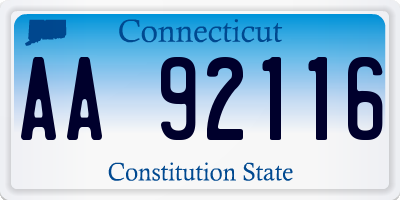 CT license plate AA92116