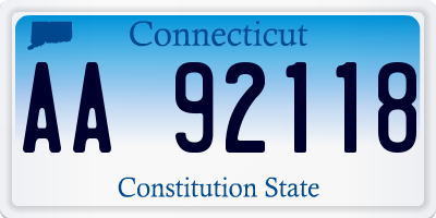 CT license plate AA92118