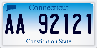 CT license plate AA92121