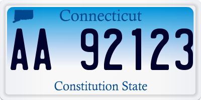 CT license plate AA92123