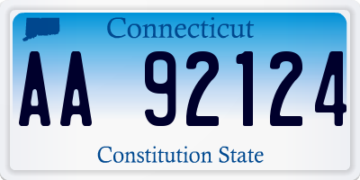 CT license plate AA92124