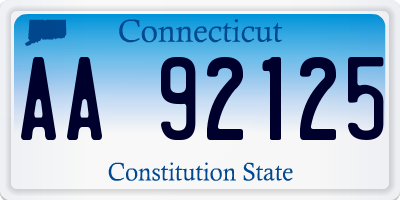 CT license plate AA92125