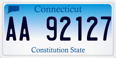 CT license plate AA92127