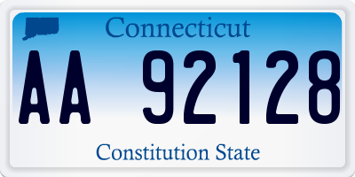 CT license plate AA92128