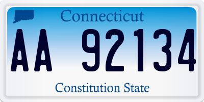 CT license plate AA92134