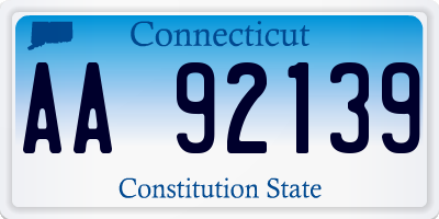 CT license plate AA92139