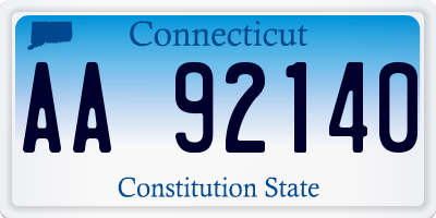 CT license plate AA92140