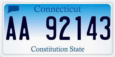 CT license plate AA92143