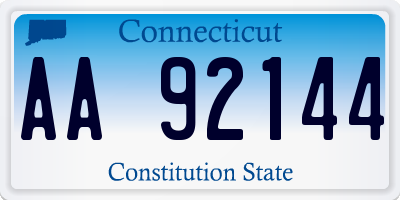 CT license plate AA92144