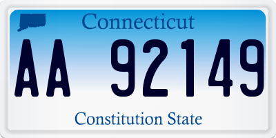 CT license plate AA92149