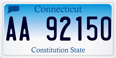 CT license plate AA92150