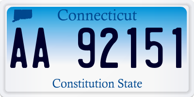 CT license plate AA92151