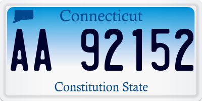 CT license plate AA92152