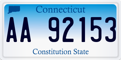 CT license plate AA92153