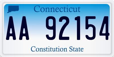 CT license plate AA92154