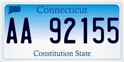 CT license plate AA92155