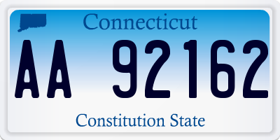 CT license plate AA92162