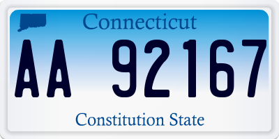 CT license plate AA92167