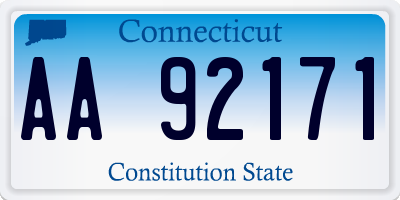 CT license plate AA92171