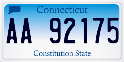 CT license plate AA92175