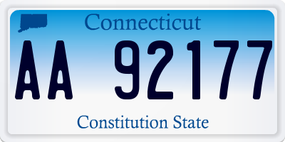 CT license plate AA92177