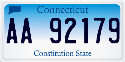 CT license plate AA92179