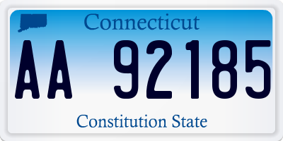 CT license plate AA92185